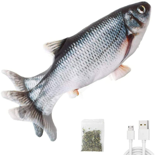 Cat Toy Electronic Fish Toy Motion Simulation, Realistic Automatic Interactive Cat Toy, Catnip Plush Cat Toy Catnip Chew Toy