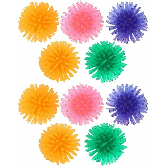 10pcs Cat Balls Toy, 3.5cm tpr Materials Flower Ball Burr Cat Portable Colorful Catch Chase Play Toys Kitten Interactive Exerciser Balls