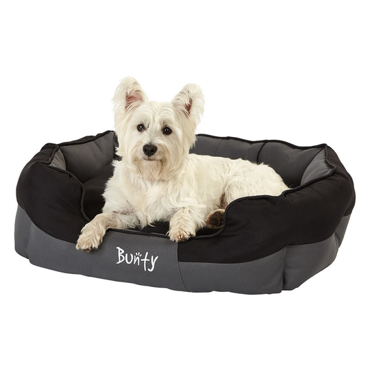 (Black, Large) Bunty Anchor Dog Bed | Heavy-Duty Water Resistant Pet Bed