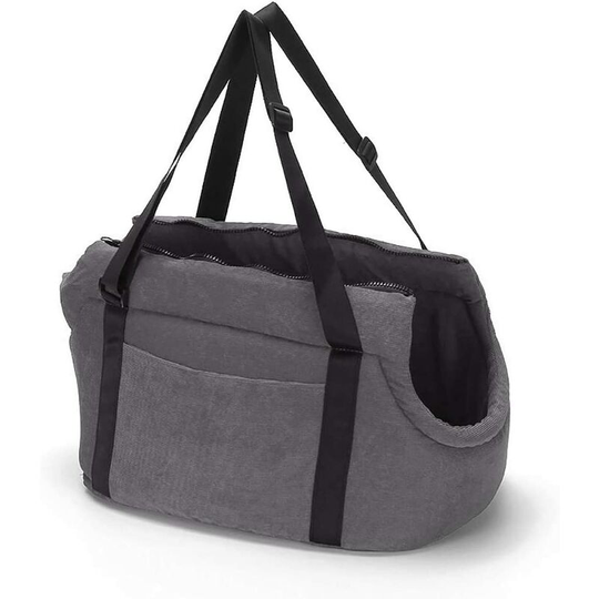 Washable Dog Carrier Bag Cat Handbag Dog Carrier Rabbit Bag Travel Bag Corduroy for Country Animals, Gray m