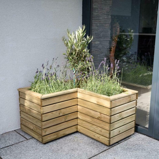 Forest - Pressure Treated Linear Corner Planter 80cm Outdoor Raised Garden Planter