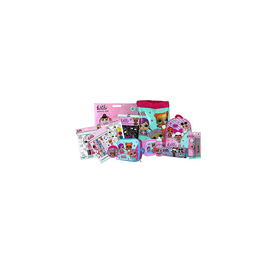 L.O.L Surprise MEGA Activity & Back to School Bundle - Backpack, Drawstring Sports Bag, Insulated Lunch Bag, Sandwich Box, Water Bottle, Coin Pou