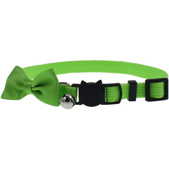 Adjustable Cat Collar with Bell and Tie Cute Bow Bell Cat Collar Bow Tie Light Green Cat Collar
