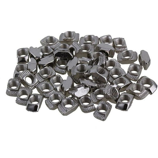 Joorrt - 50PCS 20 Series European T-slot Aluminum Carbon Steel Drop In T-Nut M5 Thread