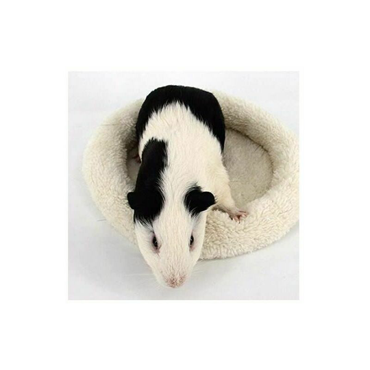 1pc Soft, Cozy Round Fleece Warm Hamster Bed Sleep Mat for Rat, Hedgehog, Squirrel, Guinea Pig, Small Animals (l, Beige)