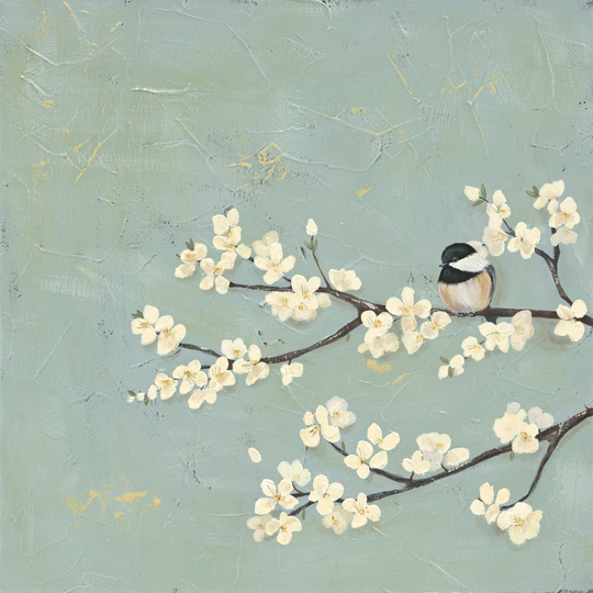 Chickadee & Dogwood I by Jade Reynolds - Print