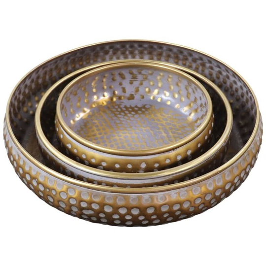 Hsm Collection - 3 Piece Decorative Bowl Set Multicolour