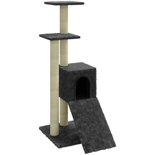 Cat Tree with Sisal Scratching Posts Dark Grey 92 cm Vidaxl Grey