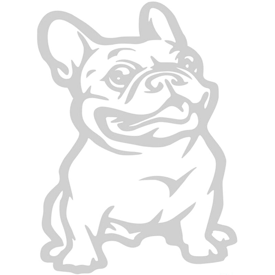 Bulldog Dog Car Sticker Reflective Car Adhesive Tape Styling Decoration, White - White