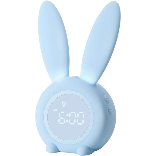 Aougo - Children's Alarm Clock Cute Rabbit Night Light for Girls Alarm Clock Light Alarm Clock Snooze Function Magnet Installation Timer Pink Rabbit