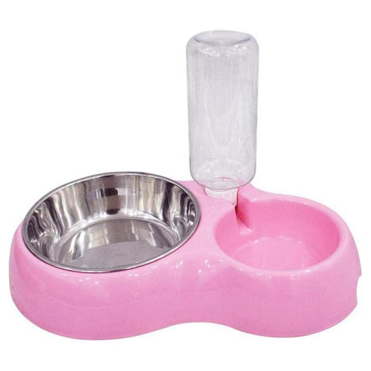 Water Dispenser Dry Food Dispenser For Cat And Dog Bowls Inox , Rosa