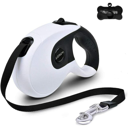Monly - Retractable Dog Leash 5M Retractor Leash with Ergonomic Design and Retraction Comfortable Leash Training Leash for All Size Dogs Up to 40kg