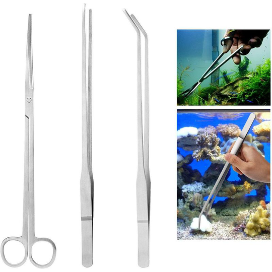 3 Kit Aquarium Kit 3 in 1 stainless steel Aquarium Tank Aquatic Plant Tools Set Fish Starter Kits