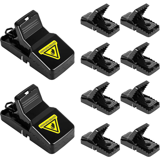 Rat Trap, Reusable Mouse Trap Set of 10 Poison-Free Rat Trap, Mouse Trap with Bait for Home and Garden (10 Pieces) - Rhafayre