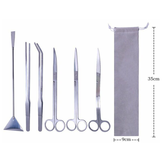 Aquarium Aquatic Plant Tool Set Tweezers Scissors Shovel Accessories b 6PCS