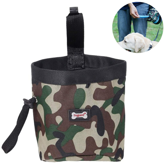 Dog Treat Pouch Training Bag with Clip, Outdoor Training Dog Snack Reward Waist Pocket Pet Feed Training Pouch, green