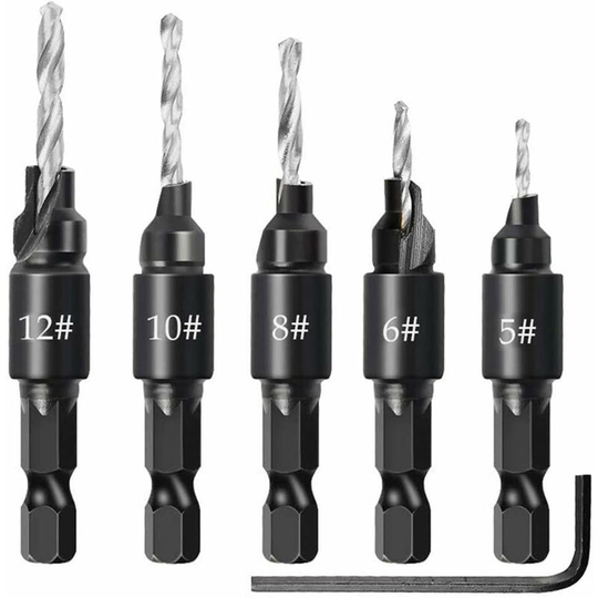Mezheng - Cone Drill Bit Set 6pcs Hex Shank Hole Saw Drill Bits Hss Hex Shank Drill Bits with l Key Nut Cone Drill Bit Set for Auger Plastic Wood
