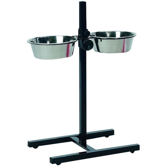 Flamingo - H-Stand with 2 Bowls Otis 2.5 l 25 cm Silver