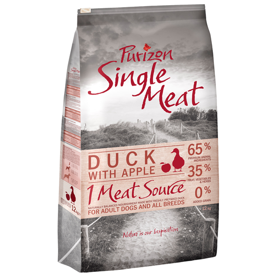 Purizon Single Meat Adult Dog - Grain-Free Duck with Apple - 300g