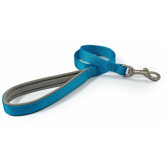 Viva Padded Dog Lead (1m x 19mm) (Blue) - Blue - Ancol