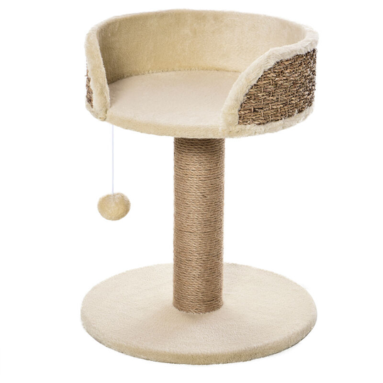 Cat Tree Tower Activity Center Climbing Stand with Scratching Posts - beige - Pawhut