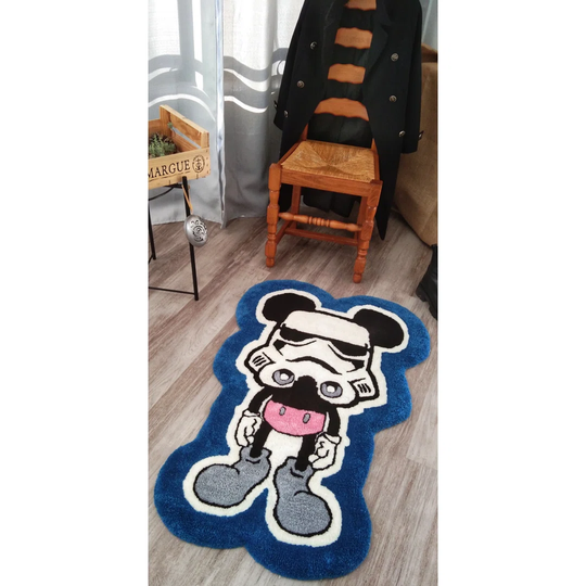 One-of-a-Kind Hand-Knotted 74cm x 115cm Jute Area Rug in Black/Blue/White