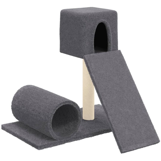Cat Tree with Sisal Scratching Post Dark Grey 59 cm vidaXL - Grey