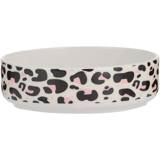 Leopard Print Cat Bowl (One Size) (White/Black) - White/Black - Mason Cash