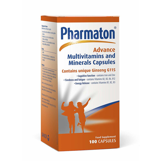 Pharmaton Advance Multivitamin and Mineral Capsules, 100 Capsules