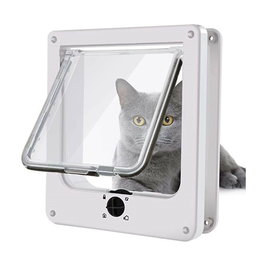 Cat Flap Magnetic Pet Door with 4-Way Twist Lock for Cats Kittens and Kittens Upgraded Version - Inner Size: 19.5 x 18 x 5.5cm