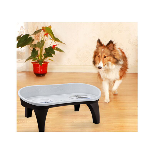 Pet Food Tray, Medium & Large Dog Dining Table Tray + Four Leg Stand