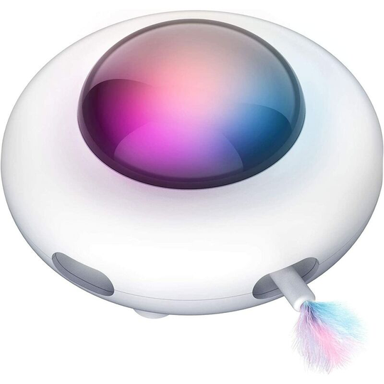 Pesce - ufo Interactive Cat Toy Smart Peekaboo Teaser Toy $ usb Charging, Auto Teasing and Rotating Electronic Indoor Cat Feather Toy $ Automatic Cat