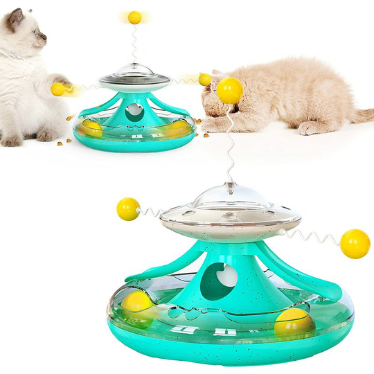 Kartokner - Cat Toy, Interactive Cat Toy, Easy Clean Cat Food Dispenser Toy, Balls Toy for Cat Kitten Game Lake Blue