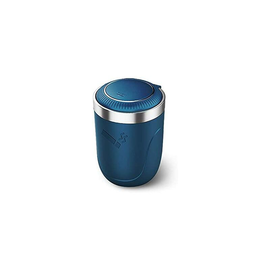 Osqi - Car Ashtray with Lid, Universal Windproof Ashtray for Cup Holder Portable Garbage Container Stainless Steel Plastic Ashtray with led Light,
