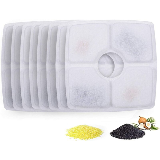 Square Cat Water Fountain Filter Refill Cat Fountain Filters Water Filter, With Activated Carbon And Resin For Fountain, 8Pcs Home Accessory
