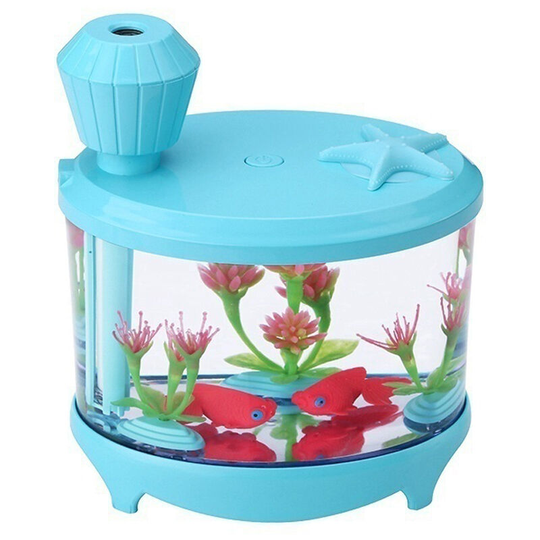 Mini usb Powered Fish Aquarium Lamp Humidifier Night Light Interior Designed Decoration Lights - Blue