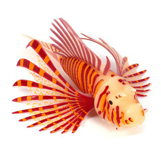 Aquarium Fish Tank Artificial Fish Decoration Aquarium Glowing Lionfish Floating Decoration Ornament,brown - brown