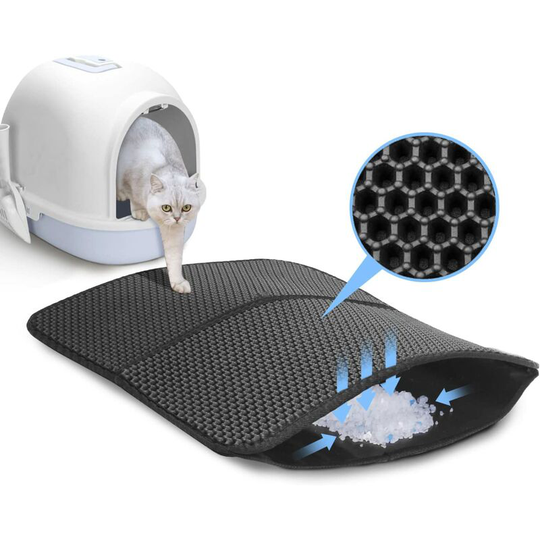 Foldable litter box 60 x 45 cm litter box, waterproof non-toxic eva, double-layer honeycomb design, non-slip litter box