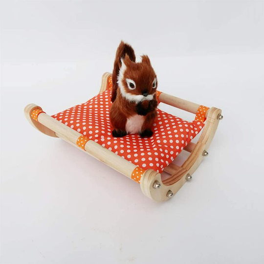 Echoo - Hammock for Hamsters / Mice, Guinea Pig Bed, Hedgehog House Pad Bedding Toys Cage Accessories Wooden