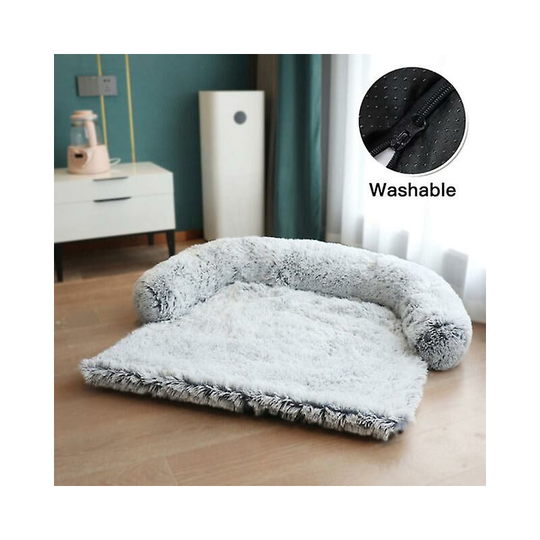 Woosien - Large dogs sofa bed pet dog bed sofa for dog pet calming bed warm nest washable soft furniture protector mat cat blanket LLight gray-zip