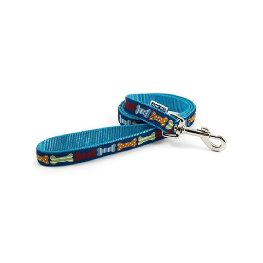 Nylon Bones Dog Lead (One Size) (Multicoloured) - Multicoloured - Ancol