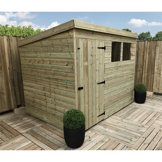 Sceinnker 7 ft. W x 4 ft. D Solid Wood Garden Shed