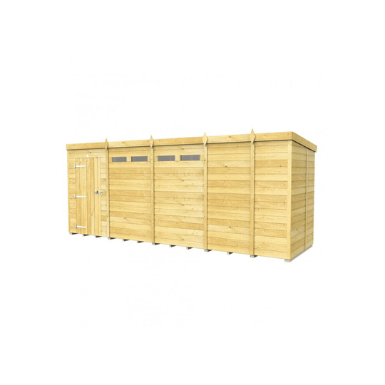 Pent Security Shed 5ft x 17ft Single Door Fast & Free 2-5 Nationwide Delivery