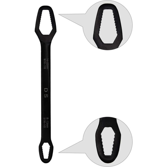 Monly - 8-22mm Reversible Ratchet Ring Wrench, Offset Ring Spanner for Different Sizes of Screws and Nuts (Black)