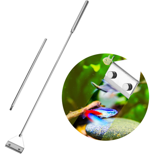 Seaweed Scraper for Aquascape Small Glass Tank Wall Cleaner Seaweed Scraper Long Handle Cleaning Tool (46CM Two Sections)