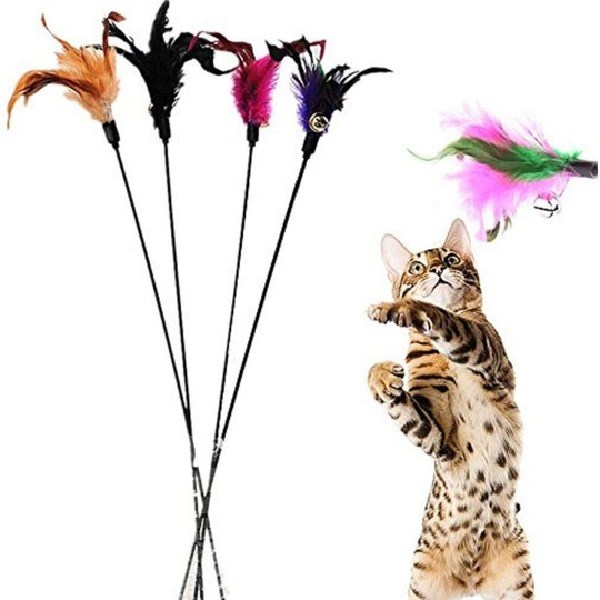 4PCS/Lot Artificial Cat Feather Toy Cat Feather Toy Random Color