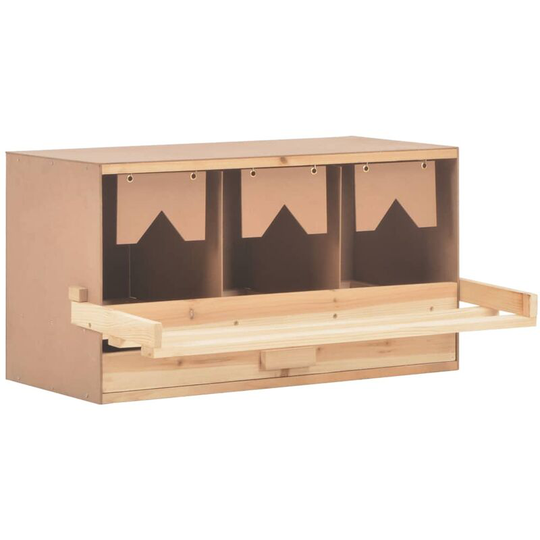 Vidaxl - Chicken Laying Nest 3 Compartments 72x33x38 cm Solid Pine Wood n/a