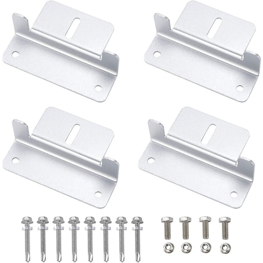 Solar Panel Clamp Aluminum Alloy Mounting Bracket with Screws and Nuts for Motorhome Boat Roofs 4 Pieces