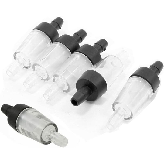 Check Valve for Aquarium Air Pump, One Way Check Valve 0.5cm Air Line Tube Pump Protector, Black 50pcs