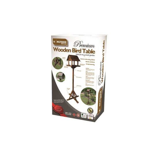 Dark Wood Wooden Garden Bird Feeder / Feeding Table